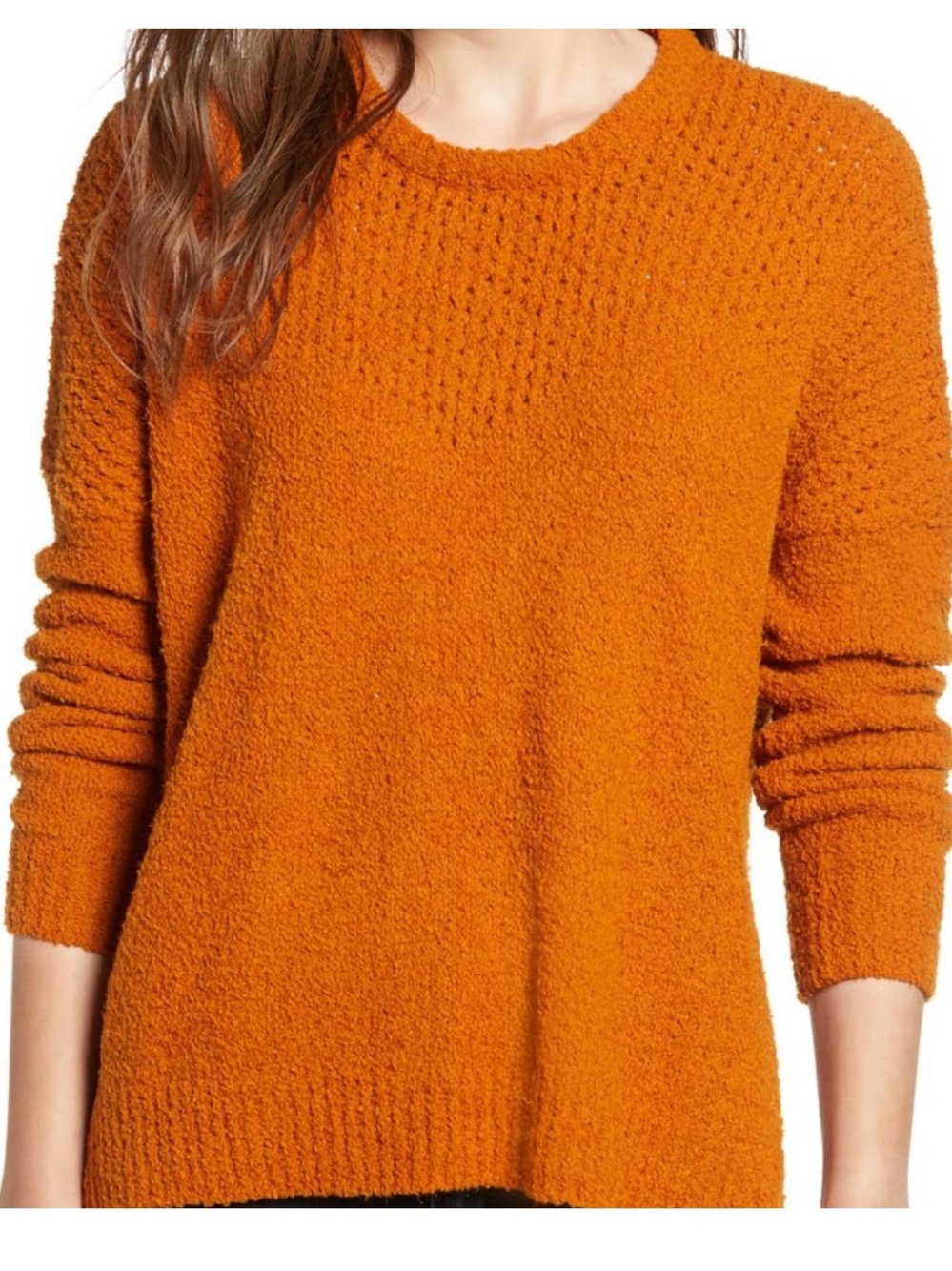 Cozy Orange Crewneck Women's Sweater
